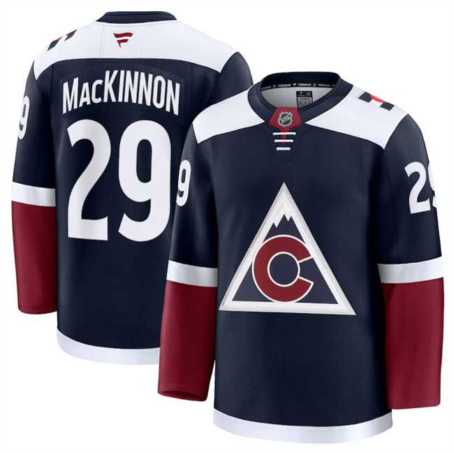 Men%27s Colorado Avalanche #29 Nathan MacKinnon Navy 2024-25 Alternate Stitched Jersey Dzhi